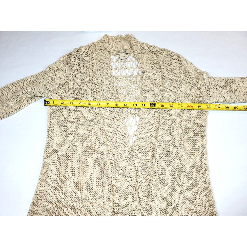 LUCKY BRAND Womens Small Open Front Cardigan Sweater Ivory Crochet Bohemian Boho - Picture 8 of 9